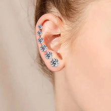 将图片加载到图库查看器,18K Gold Ear Bone Buckle Stainless Steel 6-Prong Zirconia Stud Earrings