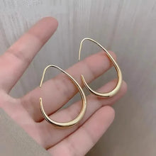 Load image into Gallery viewer, 18K Gold Plated Glossy Minimalist Water Drop Design Hoop Earrings Copper