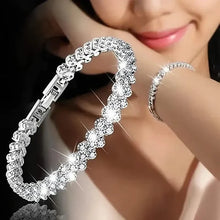 Load image into Gallery viewer, 18K Golden Plated Stainless Steel Bracelet with Rhinestone Embellishments