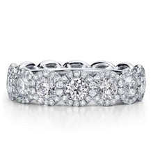 Load image into Gallery viewer, 18kt White Gold Plated Simulated Diamond Eternity Band Ring