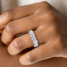 Load image into Gallery viewer, 18kt White Gold Plated Simulated Diamond Eternity Band Ring