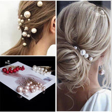 Load image into Gallery viewer, 18pcs/lot Big Small Pearl Hair Stick Set Sweet U Shape Hair Clip Hairpin Wedding Bride Headdress Wedding Hair Accessories for Brides and Bridesmaids