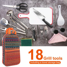 Load image into Gallery viewer, 19-Piece: Camping Cooking Utensil Kit Portable Picnic Cookware