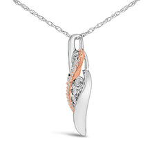 Load image into Gallery viewer, 14k Rose Gold Plated Sterling Silver 1/10 Cttw Diamond Swirl Pendant Necklace