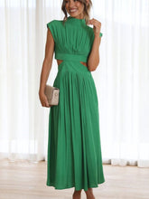 Load image into Gallery viewer, Modern Cutout Mock Neck Sleeveless Ruched Dress Elegant Dress For Women