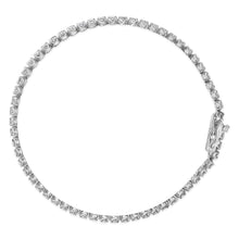 将图片加载到图库查看器,18K White Gold 5 3/5 Cttw Natural Diamond Double Row Link Tennis Bracelet (G-H Color, VS1-VS2 Clarity) - 7" Inches