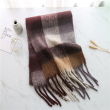 Load image into Gallery viewer, New Luxury Winter Soft Head Wraps Plaid Scarf Shawls Cashmere Warm Cashmere Scarves Rainbow For Women