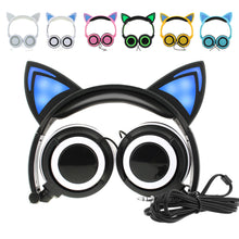 将图片加载到图库查看器,Luxury New Popular Esonstyle Kids Headphones Over Ear with LED Glowing Cat Ears,Safe Wired Kids Headsets 85dB Volume Limited, Food Grade Silicone, 3.5mm Aux Jack, Cat-Inspired Purple Headphones for Girls and Kids