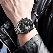 Load image into Gallery viewer, New Men Luxury Watches Leather Strap Waterproof Sport Quartz Chronograph Military Watch Men Clock