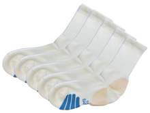 将图片加载到图库查看器,High Performance Crew Bamboo Viscose Socks Unisex White Color - 5-pack