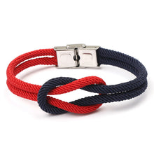 将图片加载到图库查看器,New Elegant Fashion Multi-Layer Concentric Modern Knot Rope Men Anchor Luxury Bracelet Charm Fine Bracelets For Women Fold Over Clasp Navy Style Jewelry