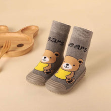 Load image into Gallery viewer, Newborn Baby Boys/Girls Socks With Anti-Slip Soft Rubber Soled Outdoor Foot Socks Animal Carton Floor Booties Socks For Kids