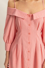 Load image into Gallery viewer, Button Down Spaghetti Strap Mini Dress with Pockets-Elegant, Chic Summer Dress with Feminine Spaghetti Straps, Functional Pockets, and Button Down Front for Effortless Style