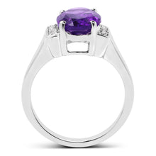 Load image into Gallery viewer, 3.12 Carat Genuine Amethyst and White Topaz .925 Sterling Silver Ring