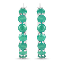 Load image into Gallery viewer, 2.38 Carat Genuine Emerald .925 Sterling Silver Earrings