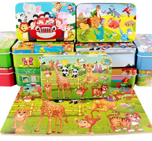 将图片加载到图库查看器,New 60 Pieces Wooden Puzzle Kids Toy Cartoon Animal Wooden Puzzles Child Early Educational Learning Toys for Christmas Gift
