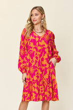 Load image into Gallery viewer, Double Take Full Size Printed Ruffle Hem Dress with Pocket Stylish & Functional Women Dress