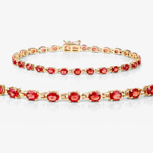 Load image into Gallery viewer, 7.00 Carat Genuine Orange Sapphire 14K Yellow Gold Bracelet