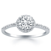Load image into Gallery viewer, 14k White Gold Diamond Halo Collar Engagement Ring