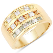 Load image into Gallery viewer, 1.68 Carat Genuine Multi Sapphire .925 Sterling Silver Ring