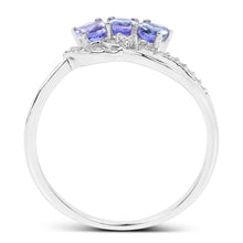 Load image into Gallery viewer, 0.56 Carat Genuine Tanzanite and White Diamond 14K White Gold Ring