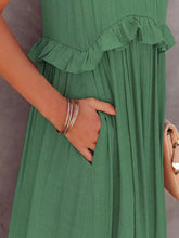 Load image into Gallery viewer, Romantic Ruffled Sleeveless Tiered Maxi Dress with Pockets Elegant & Chic Statement Beautiful Design Dress