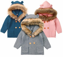 Load image into Gallery viewer, Modern Winter Warm Knit Cardigan Long Sleeve Hooded Sweaters for Newborn Infant Jacket And Coat Combination Clotes