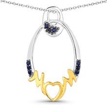 Load image into Gallery viewer, 0.18 Carat Genuine Blue Sapphire .925 Sterling Silver Pendant