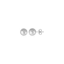 Load image into Gallery viewer, 14k White Gold Ball Earrings with Faceted Texture