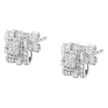 Load image into Gallery viewer, .925 Sterling Silver 1/2 Cttw Round-Cut Diamond Stud Earrings (I-J Color, I1-I2 Clarity)