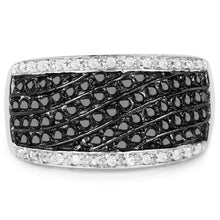 Load image into Gallery viewer, 0.79 Carat Genuine Black Diamond .925 Sterling Silver Ring