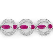 Load image into Gallery viewer, 1.65 Carat Genuine Ruby and White Diamond .925 Sterling Silver Bracelet