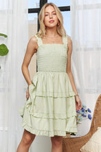 Load image into Gallery viewer, New Summer Smocked Ruffled Wide Strap Mini Dress β Feminine, Chic, Stylish, Comfortable, Perfect for Casual Days and Special Occasions