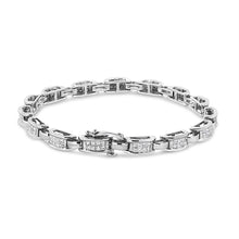 Load image into Gallery viewer, 14K White Gold 2.00 Cttw Invisble-Set Princess Diamond Link Bracelet (I1-I2 Clarity, I-J Color) - 7.25"