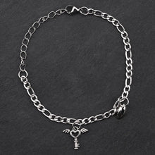 Load image into Gallery viewer, 1Pair Couple Bracelets Magnetic Bracelet Heart Shaped Stainless Steel Angel Wing Love Lock Heart Charm Magnet Couples Bracelet Stainless Steel Chain Bracelets Charm Jewelry Matching Relationship Bracelets