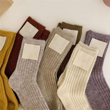 Load image into Gallery viewer, 1Pair Ladies Pile Socks for Autumn Winter Pure Cotton Socks Solid Color Keep Warm Women Socks Mid Tube Socks Thickening Cashmere Socks For Men And Women