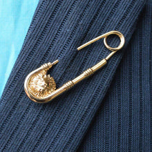 将图片加载到图库查看器,1pc Alloy Double Lion Head Brooch Pin Fashion Safety Pins Women Waist Closing Men Suit Jacket Decoration Jewelry Retro Double Head Safety Pin Temperament Coat Pin