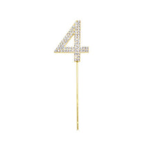 Load image into Gallery viewer, 1Pc Glitter Alloy Rhinestone Number Cake Toppers Pieces Silver Glitter Number Cake Toppers Double Sided Twinkle Happy Birthday Cake Topper Cupcake Toppers For Wedding Baby Shower Birthday Decoration Wedding Gold Silver Digital Cakes Dessert Decor