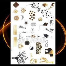 将图片加载到图库查看器,1PC Gold Chain Bracelet Tattoo Sticker Summer Style Fake Jewelry Temporary Tattoo Waterproof Gold Sliver Glitter Body Face Tattoo For Womens