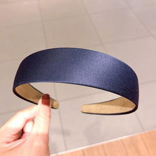 Load image into Gallery viewer, 1PC Plastic Fashion Canvas Wide Headband Hair Band Headwear Bezel Hair Accessories For Woman Satin Covered Resin Hairbands Gorgeous Hair Accessories For Women