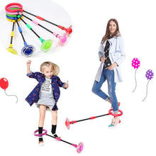 Load image into Gallery viewer, 1PC Portable Folding Glowing Bouncing Balls One Foot Flashing Jumping Rope Ball Kids Toys Ankle Skip Ball Adult Fitness Training Flashing Jumping Ring Children Colorful Ankle Skip Jump Ropes Sports Swing Ball For Kids Boys Girls Toy