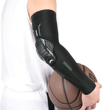 将图片加载到图库查看器,1PC Sport Black Arm Guard Compression Sleeves Sports Fitness Elastic Elbow Protective Pad Outdoor Basketball Football Sleeves For UV Summer Sun Protection Men Athletic Arm Cover