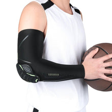 将图片加载到图库查看器,1PC Sport Black Arm Guard Compression Sleeves Sports Fitness Elastic Elbow Protective Pad Outdoor Basketball Football Sleeves For UV Summer Sun Protection Men Athletic Arm Cover