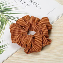 Load image into Gallery viewer, 1PC Vintage Scrunchie Stretch Headband Dot Plaid Scrunchies Women Elastic Hair Bands Girls Hair Ties Striped Ponytail Holder Accessories for Women