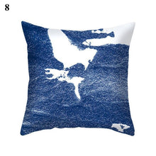 Load image into Gallery viewer, 1Pcs Blue Pattern Cushion Cover Polyester Pillowcase Decorative Navy Blue White Pillow Covers Pillow Case Blue Home Bedroom Sofa Decor Pillow Cover