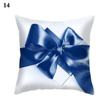 Load image into Gallery viewer, 1Pcs Blue Pattern Cushion Cover Polyester Pillowcase Decorative Navy Blue White Pillow Covers Pillow Case Blue Home Bedroom Sofa Decor Pillow Cover
