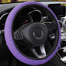 Load image into Gallery viewer, 1Pcs Ice Silk Steering Wheel Cover Non-Slip Car Wheel Cover Protector Breathable Microfiber Universal For Leather Viscose, Breathable, Anti-Slip Steering Wheel Cover Wear-resistant Anti-slip Car Accessories Black Red Rose Gray Beige Purple