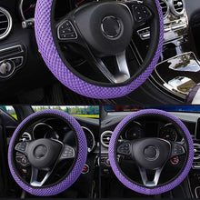Load image into Gallery viewer, 1Pcs Ice Silk Steering Wheel Cover Non-Slip Car Wheel Cover Protector Breathable Microfiber Universal For Leather Viscose, Breathable, Anti-Slip Steering Wheel Cover Wear-resistant Anti-slip Car Accessories Black Red Rose Gray Beige Purple