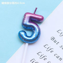 Load image into Gallery viewer, 1pcs Starry Sky Candles Birthday Cake Decoration Gradient Party Cake Decor Candles Happy Birthday Number Candles for Cake Topper Decoration for Party