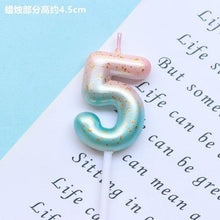 Load image into Gallery viewer, 1pcs Starry Sky Candles Birthday Cake Decoration Gradient Party Cake Decor Candles Happy Birthday Number Candles for Cake Topper Decoration for Party